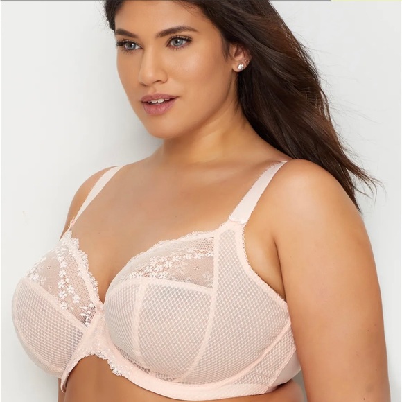 Elomi EL4382 Charley Stretch Lace Underwire Plunge Bra baby pink - Picture 2 of 16